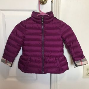 Burberry puffer  jacket size 6y